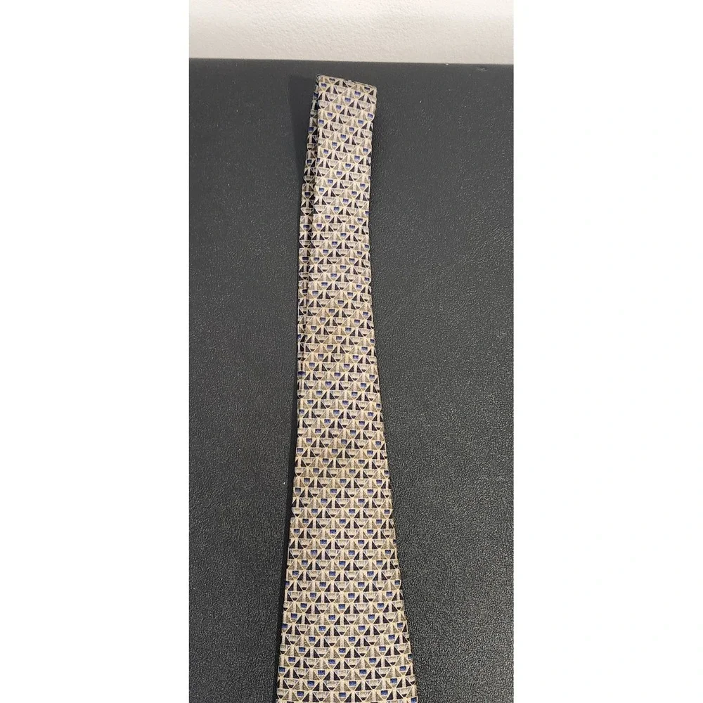 Stanley Blacker Men's Silk Tie Multicolor Geometric Diamond XL 59.5